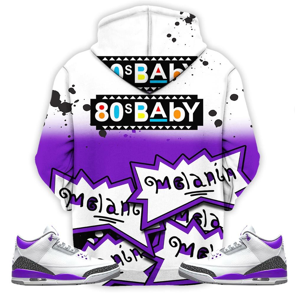 Rugrats 80S Baby Martin Tv Sneaker Shirt Match Dark Iris 3S, Jordan 3 Retro Dark Iris Hoodie Sweatshirt Tee All Over Print MKO Shirt