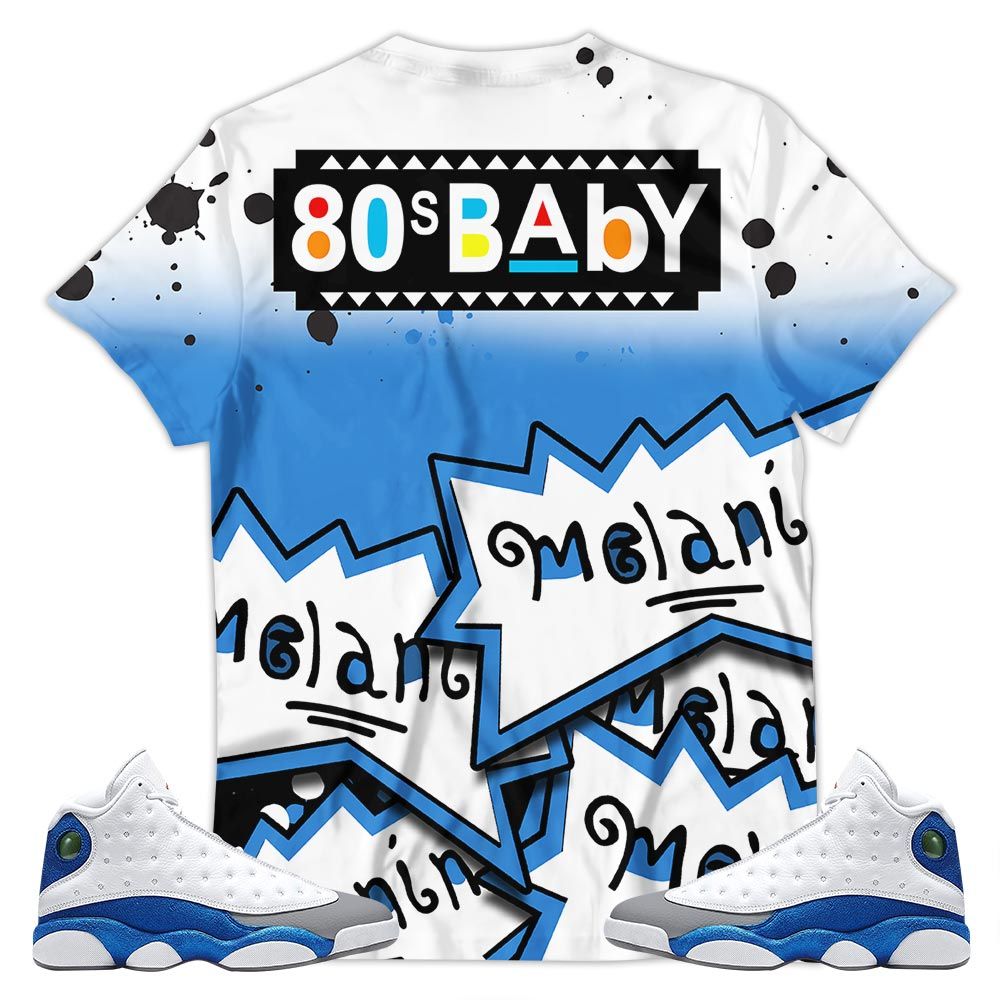 Rugrats 80S Baby Martin Tv Sneaker Shirt Match White French Blue 13S, Jordan 13 French Blue Hoodie Sweatshirt Tee All Over Print MKO Shirt