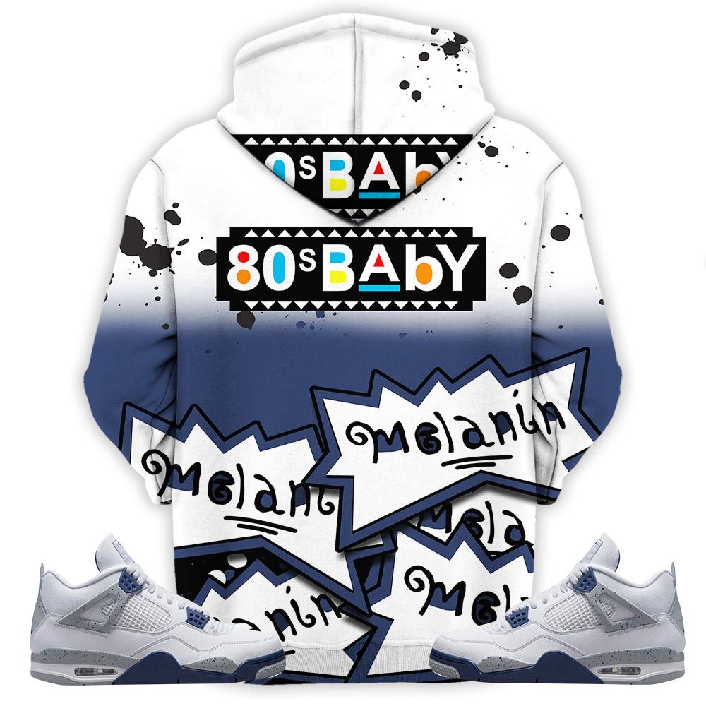 Rugrats 80S Baby Martin Tv Sneaker Shirt Match White Midnight Navy 4S, Jordan 4 Retro Midnight Navy Hoodie Sweatshirt Tee All Over Print MKO Shirt
