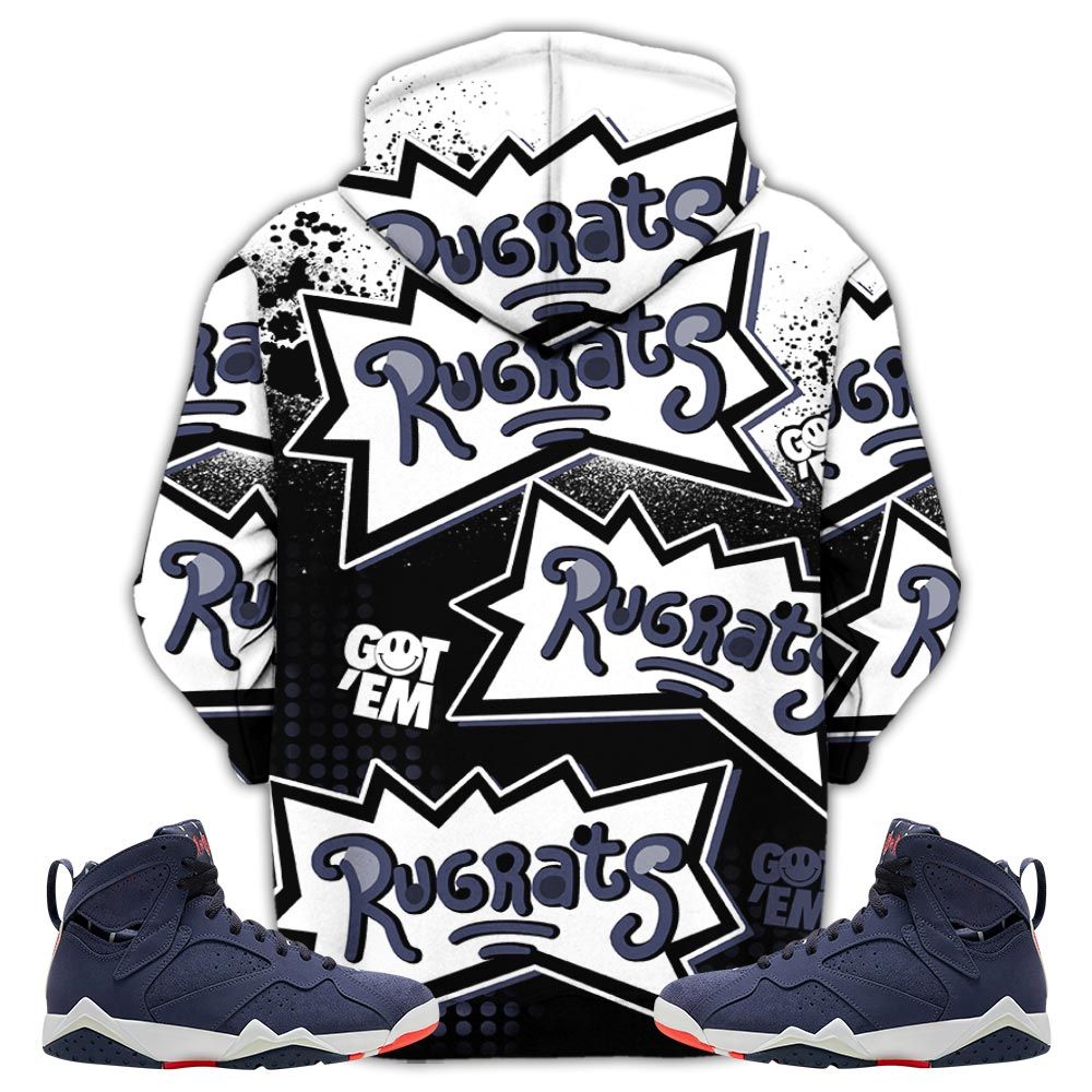 Rugrats 80S Cartoon 90S Sneaker Shirt Match 7 Neutral Indigo, Jordan 7 Quai 54 Hoodie Sweatshirt Tee All Over Print MKO Shirt