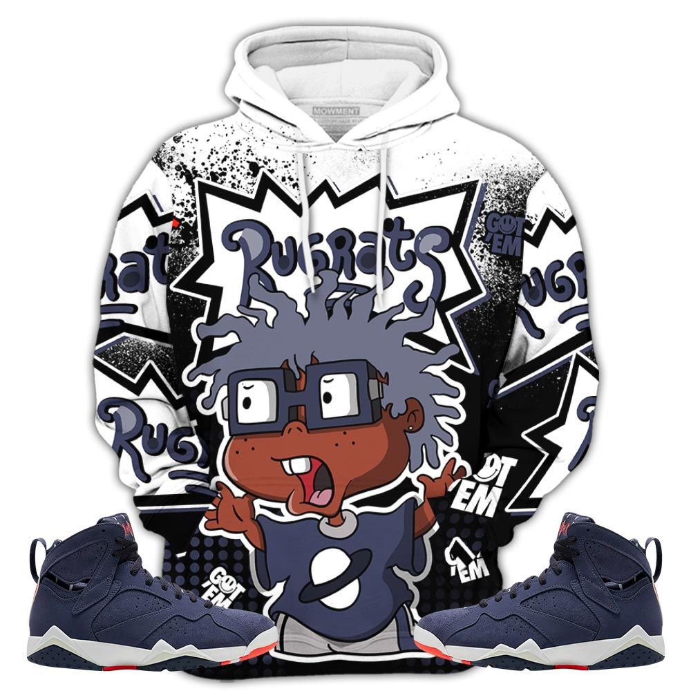 Rugrats 80S Cartoon 90S Sneaker Shirt Match 7 Neutral Indigo, Jordan 7 Quai 54 Hoodie Sweatshirt Tee All Over Print MKO Shirt