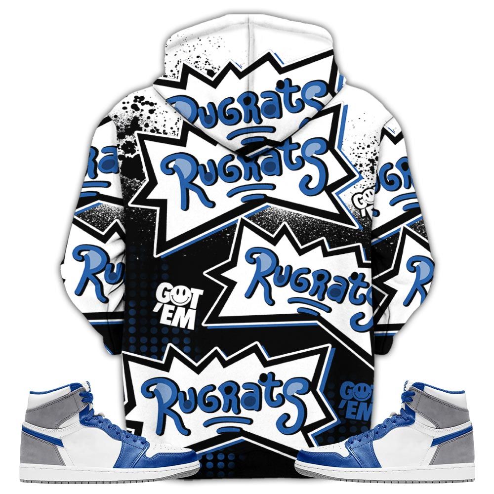 Rugrats 80S Cartoon 90S Sneaker Shirt Match True Blue 1S, Jordan 1 High Og True Blue Hoodie Sweatshirt Tee All Over Print MKO Shirt