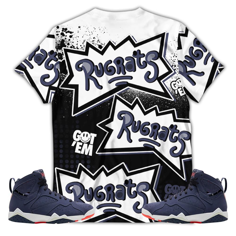 Rugrats 80S Chuckie Sneaker Shirt Match 7 Neutral Indigo, Jordan 7 Quai 54 Hoodie Sweatshirt Tee All Over Print MKO Shirt