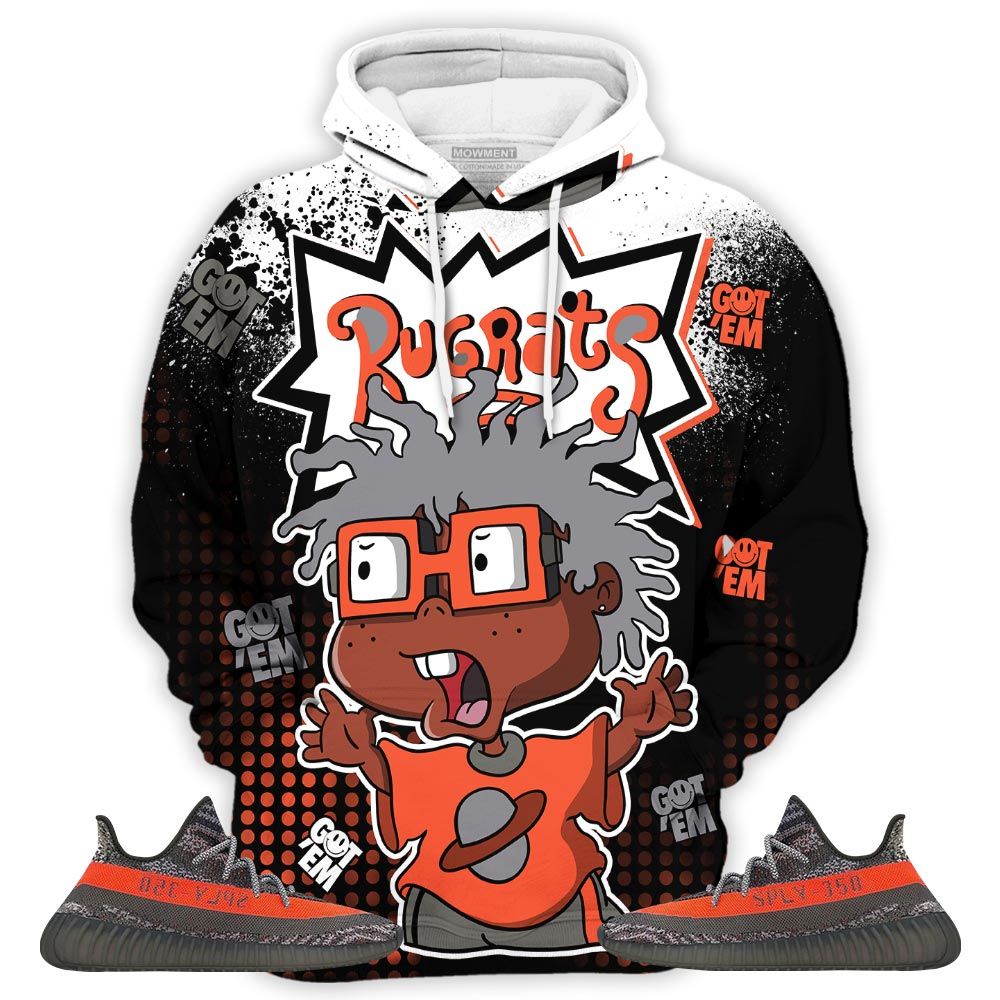 Rugrats 80S Melanin Cartoon 90S Sneaker Shirt Match Boots 350 V2 Dark Beluga, Yeezy 350 V2 Carbon Beluga Hoodie Sweatshirt Tee All Over Print MKO Shirt