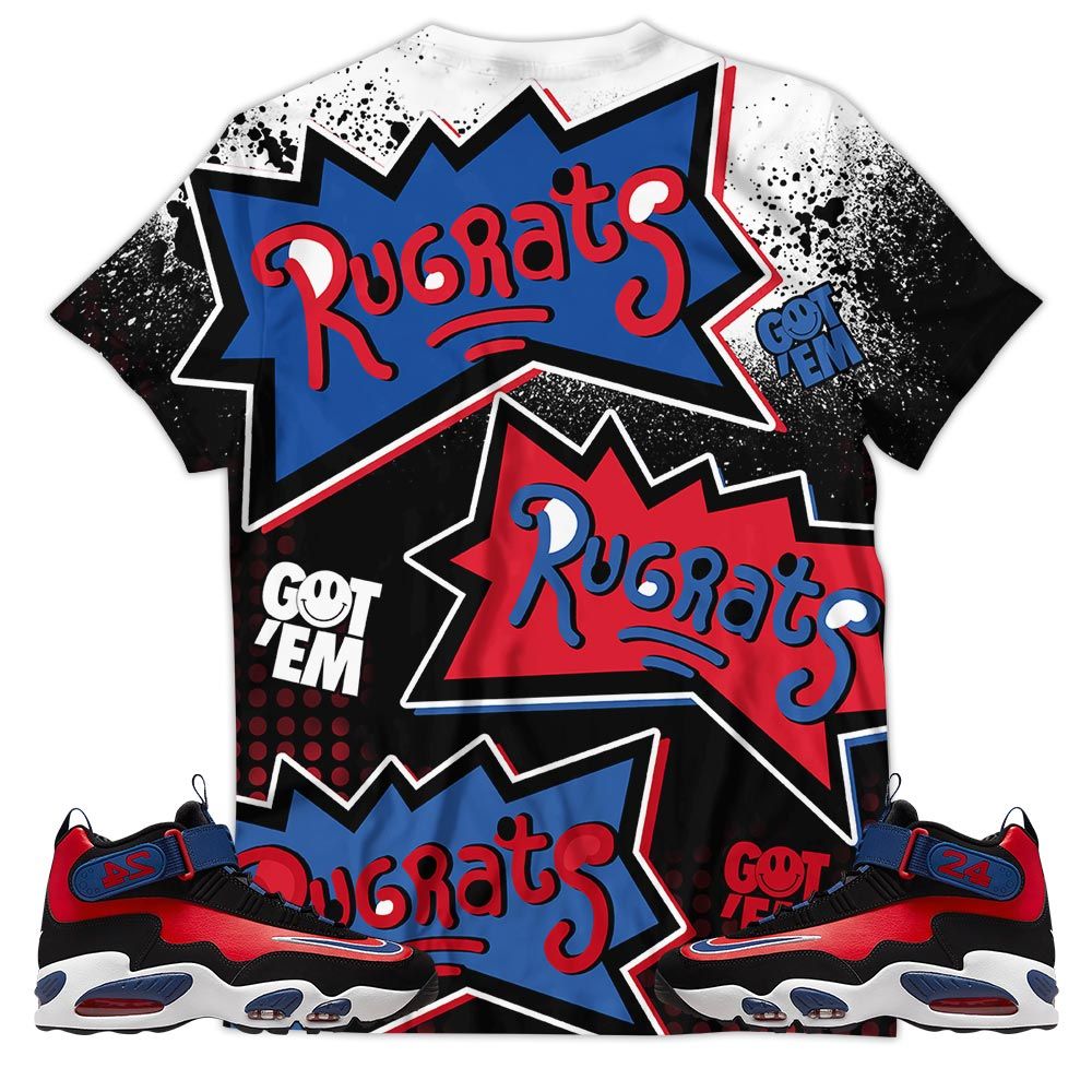 Rugrats 80S Melanin Cartoon 90S Sneaker Shirt Match Max 1 Navy Red Black, Air Griffey Max 1 Black Red Navy Blue Hoodie Sweatshirt Tee All Over Print MKO Shirt