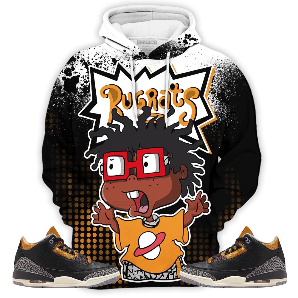 Rugrats 80S Melanin Chuckie Sneaker Shirt Match Black Gold 3S, Jordan 3 Retro Black Gold Hoodie Sweatshirt Tee All Over Print MKO Shirt Rugrats 80S Melanin Chuckie Sneaker Shirt Match Black Gold 3S, Jordan 3 Retro Black Gold Hoodie Sweatshirt Tee All Over Print MKO Shirt