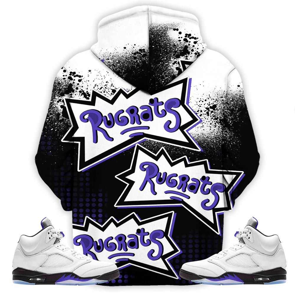 Rugrats 80S Melanin Chuckie Sneaker Shirt Match Dark Concord 5S, Jordan 5 Retro Concord Hoodie Sweatshirt Tee All Over Print MKO Shirt