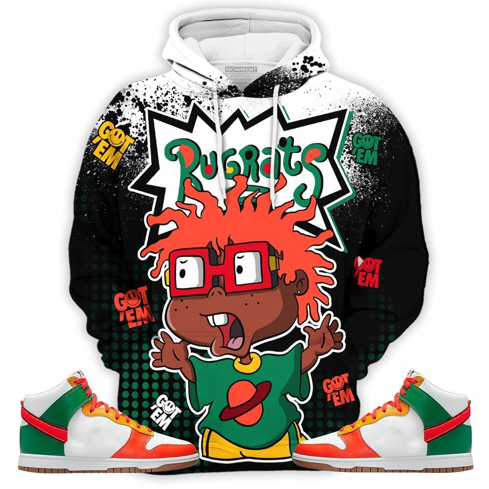Rugrats 80S Melanin Chuckie Sneaker Shirt Match Dunk Hi Retro University Habanero Red, Dunk High Chenille Swoosh Hoodie Sweatshirt Tee All Over Print MKO Shirt Rugrats 80S Melanin Chuckie Sneaker Shirt Match Dunk Hi Retro University Habanero Red, Dunk High Chenille Swoosh Hoodie Sweatshirt Tee All Over Print MKO Shirt