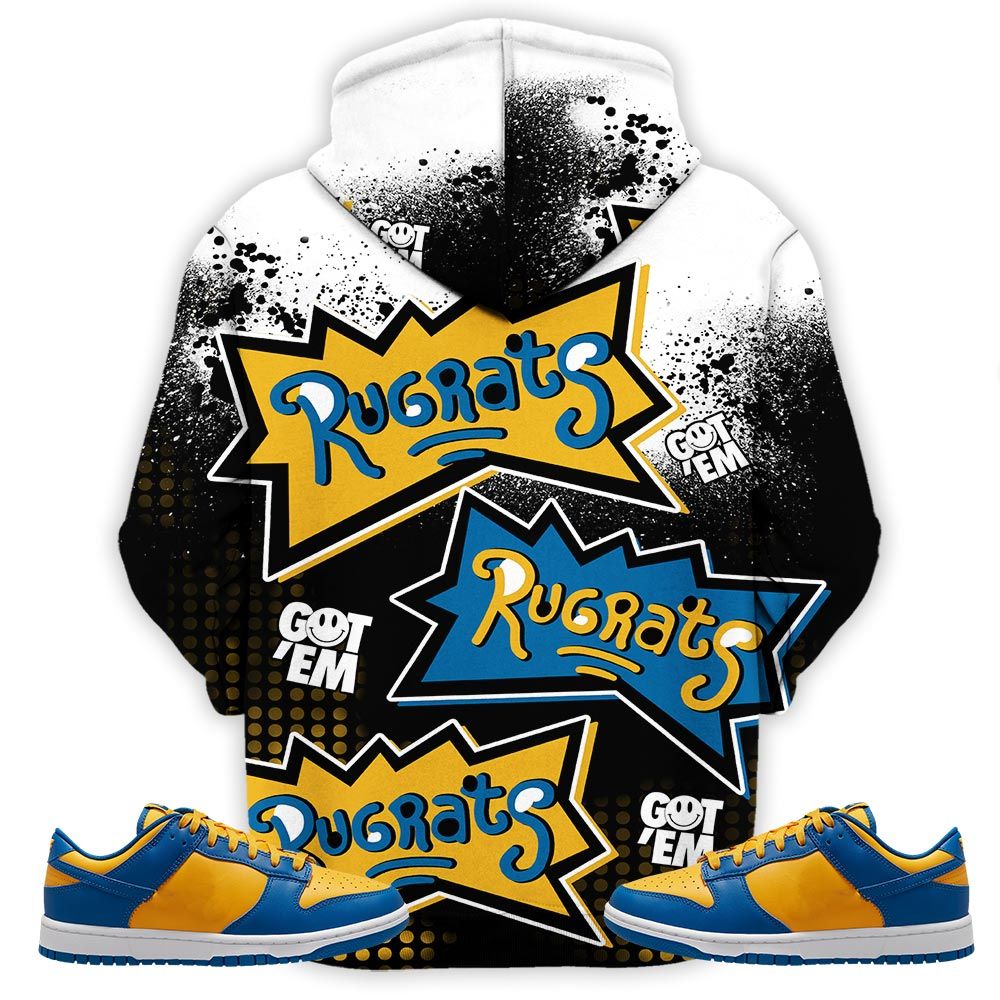 Rugrats 80S Melanin Chuckie Sneaker Shirt Match Dunk Low Blue Yellow, Dunk Low Blue Jay Hoodie Sweatshirt Tee All Over Print MKO Shirt