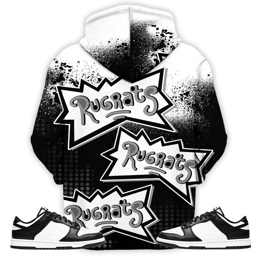 Rugrats 80S Melanin Chuckie Sneaker Shirt Match Dunk Panda Black White, Dunk Low Panda 2022 Hoodie Sweatshirt Tee All Over Print MKO Shirt