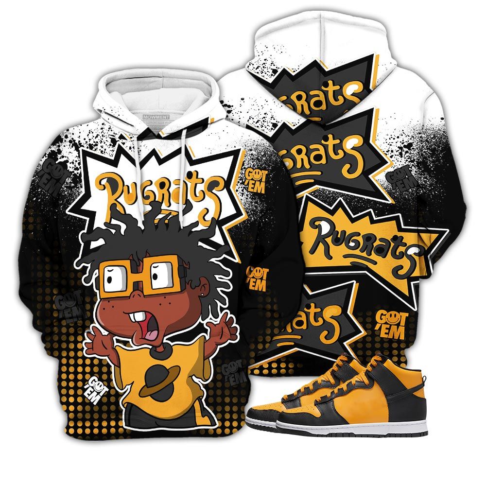 Rugrats 80S Melanin Chuckie Sneaker Shirt Match Dunk Reverse Goldenrod, Dunk High Bruce Lee Hoodie Sweatshirt Tee All Over Print MKO Shirt