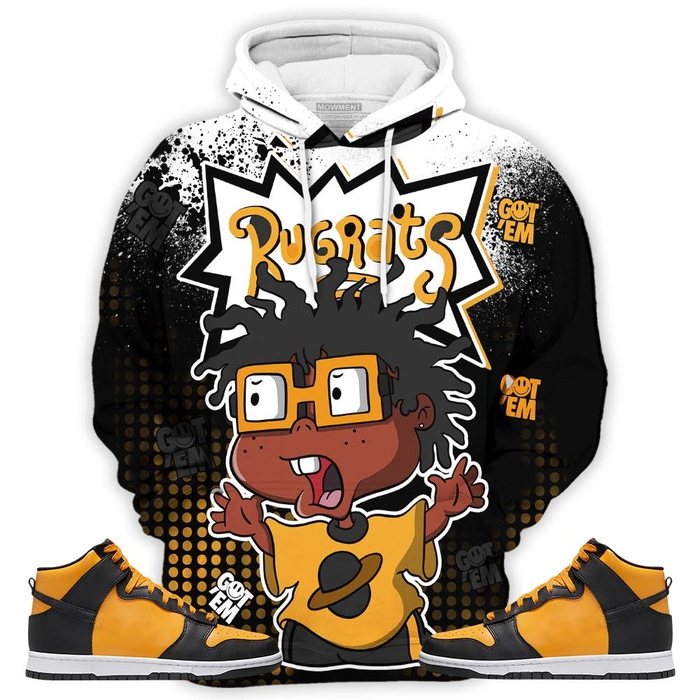 Rugrats 80S Melanin Chuckie Sneaker Shirt Match Dunk Reverse Goldenrod, Dunk High Bruce Lee Hoodie Sweatshirt Tee All Over Print MKO Shirt