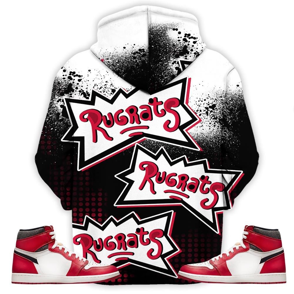Rugrats 80S Melanin Chuckie Sneaker Shirt Match High Og Chicago 1S, Jordan 1 Lost Found Chicago Hoodie Sweatshirt Tee All Over Print MKO Shirt