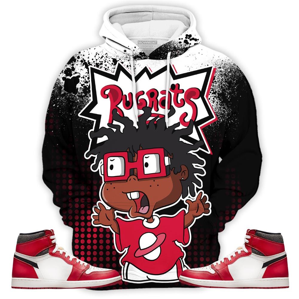 Rugrats 80S Melanin Chuckie Sneaker Shirt Match High Og Chicago 1S, Jordan 1 Lost Found Chicago Hoodie Sweatshirt Tee All Over Print MKO Shirt