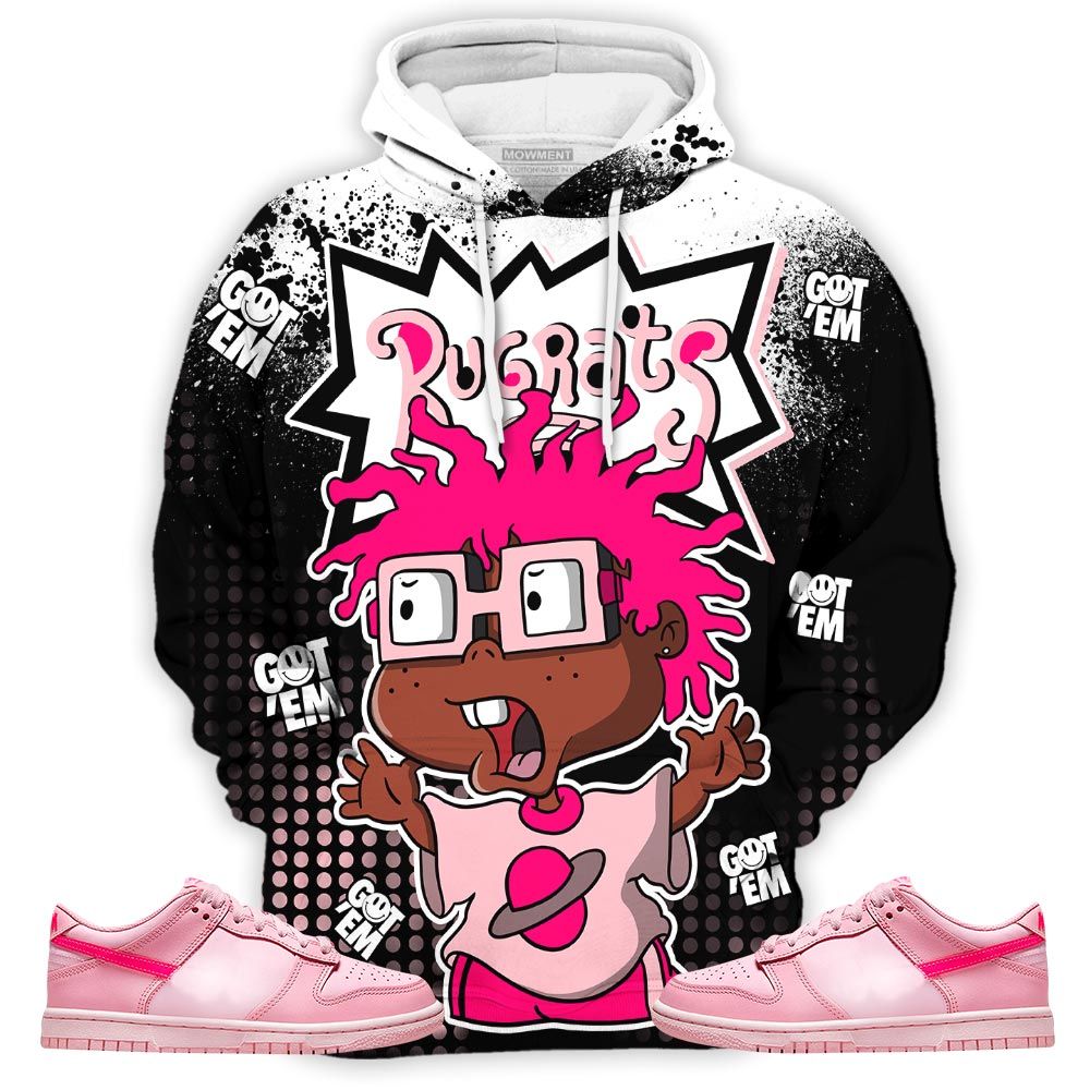 Rugrats 80S Melanin Chuckie Sneaker Shirt Match Low Triple Pink, Dunk Low Triple Pink Hoodie Sweatshirt Tee All Over Print MKO Shirt