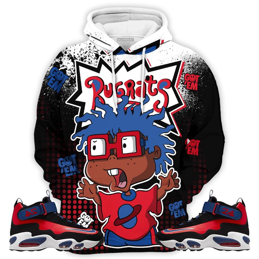 Rugrats 80S Melanin Chuckie Sneaker Shirt Match Max 1 Navy Red Black, Air Griffey Max 1 Black Red Navy Blue Hoodie Sweatshirt Tee All Over Print MKO Shirt