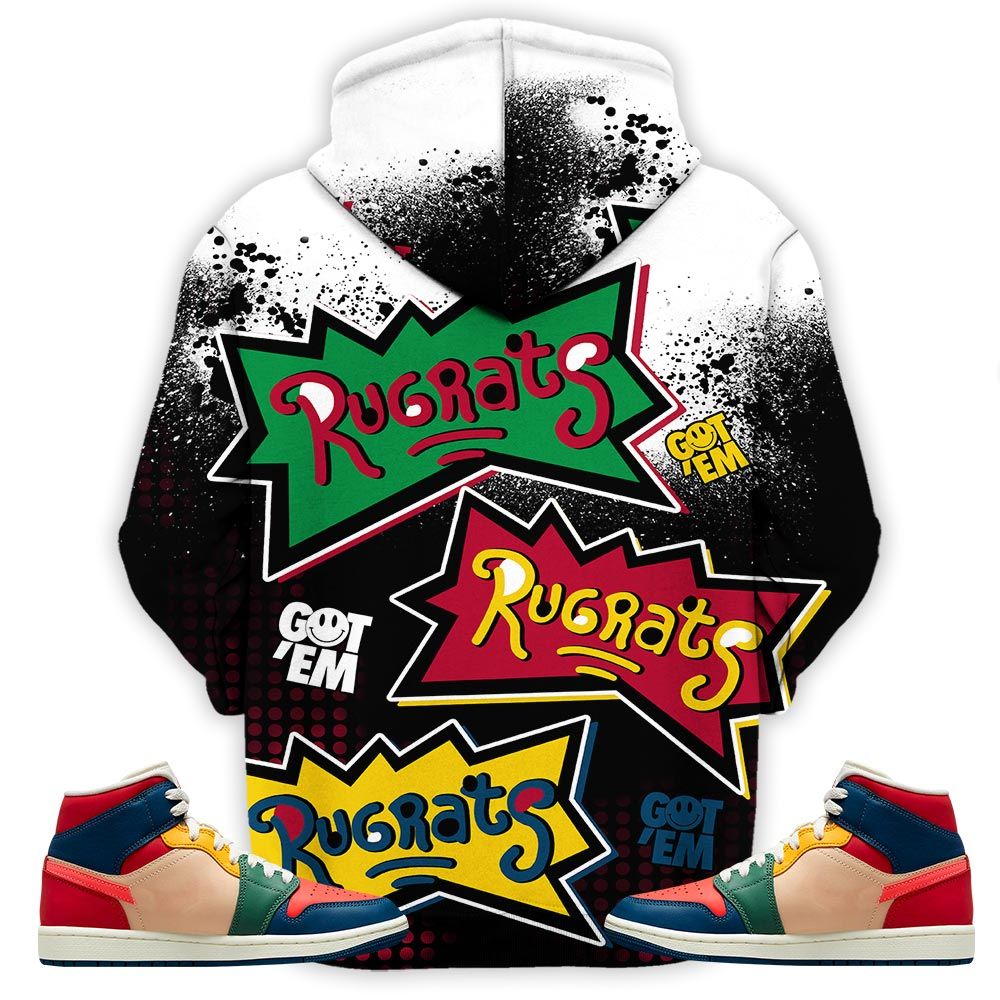 Rugrats 80S Melanin Chuckie Sneaker Shirt Match Mid Multi Color 2022 1S, Jordan 1 Mid Multi Color 2022 Hoodie Sweatshirt Tee All Over Print MKO Shirt