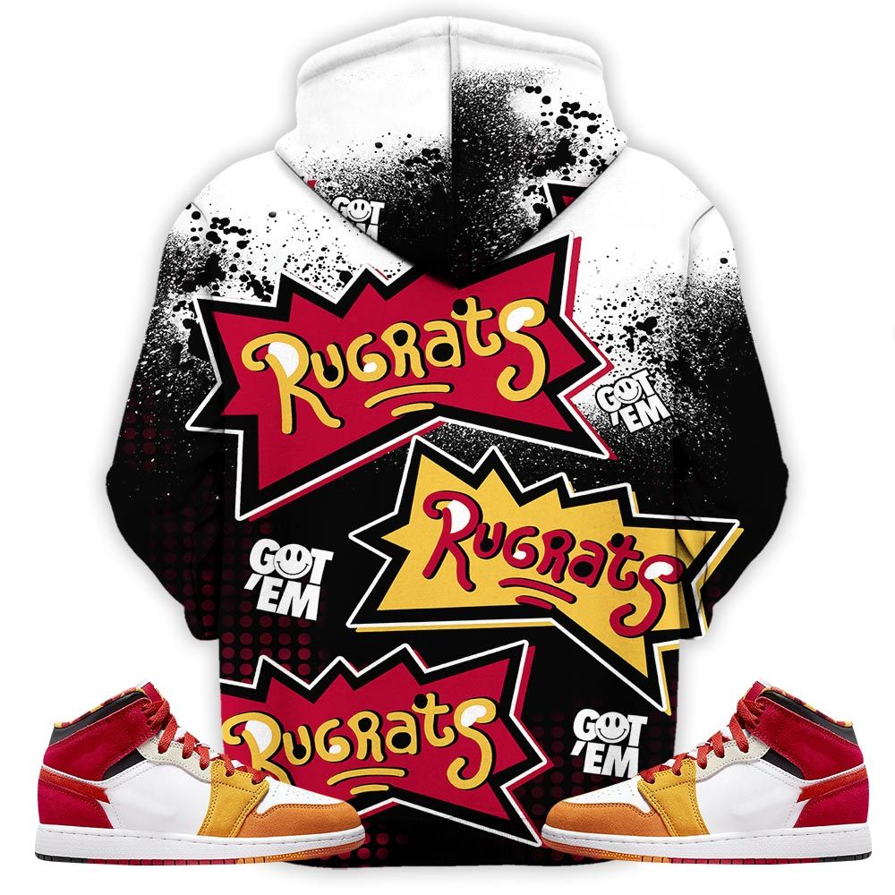 Rugrats 80S Melanin Chuckie Sneaker Shirt Match Mid Picnic 1S, Jordan 1 Mid Picnic Hoodie Sweatshirt Tee All Over Print MKO Shirt