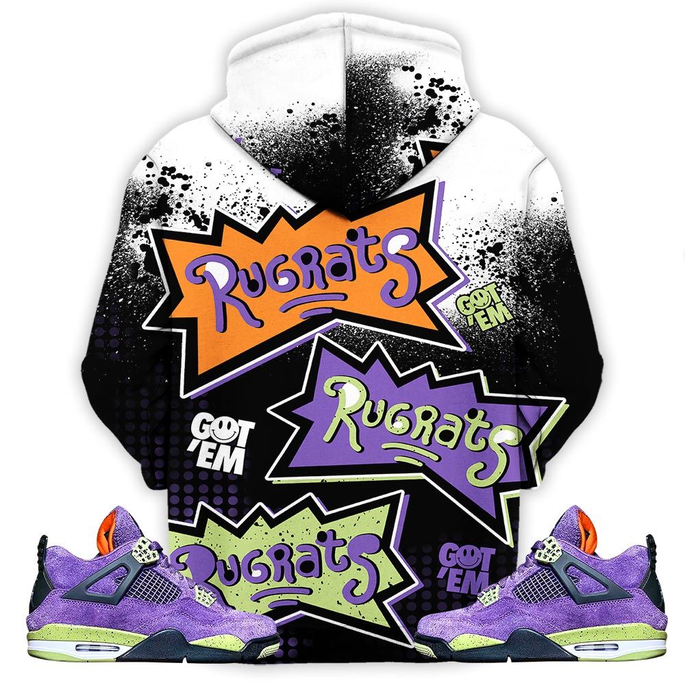 Rugrats 80S Melanin Chuckie Sneaker Shirt Match Retro Canyon Purple 4S, Jordan 4 Canyon Purple Hoodie Sweatshirt Tee All Over Print MKO Shirt