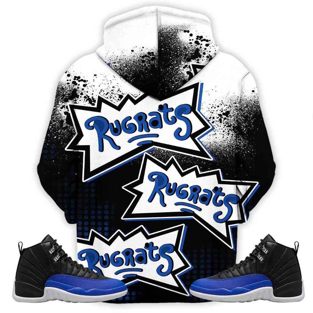 Rugrats 80S Melanin Chuckie Sneaker Shirt Match Retro Hyper Royal 12S, Jordan 12 Hyper Royal Hoodie Sweatshirt Tee All Over Print MKO Shirt