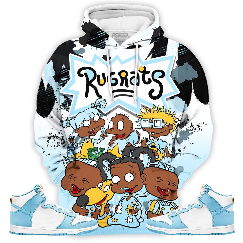 Rugrats 90S Watercolor Sneaker Shirt Match Dunk High Blue Chill, Dunk High Homer Simpson Hoodie Sweatshirt Tee All Over Print MKO Shirt