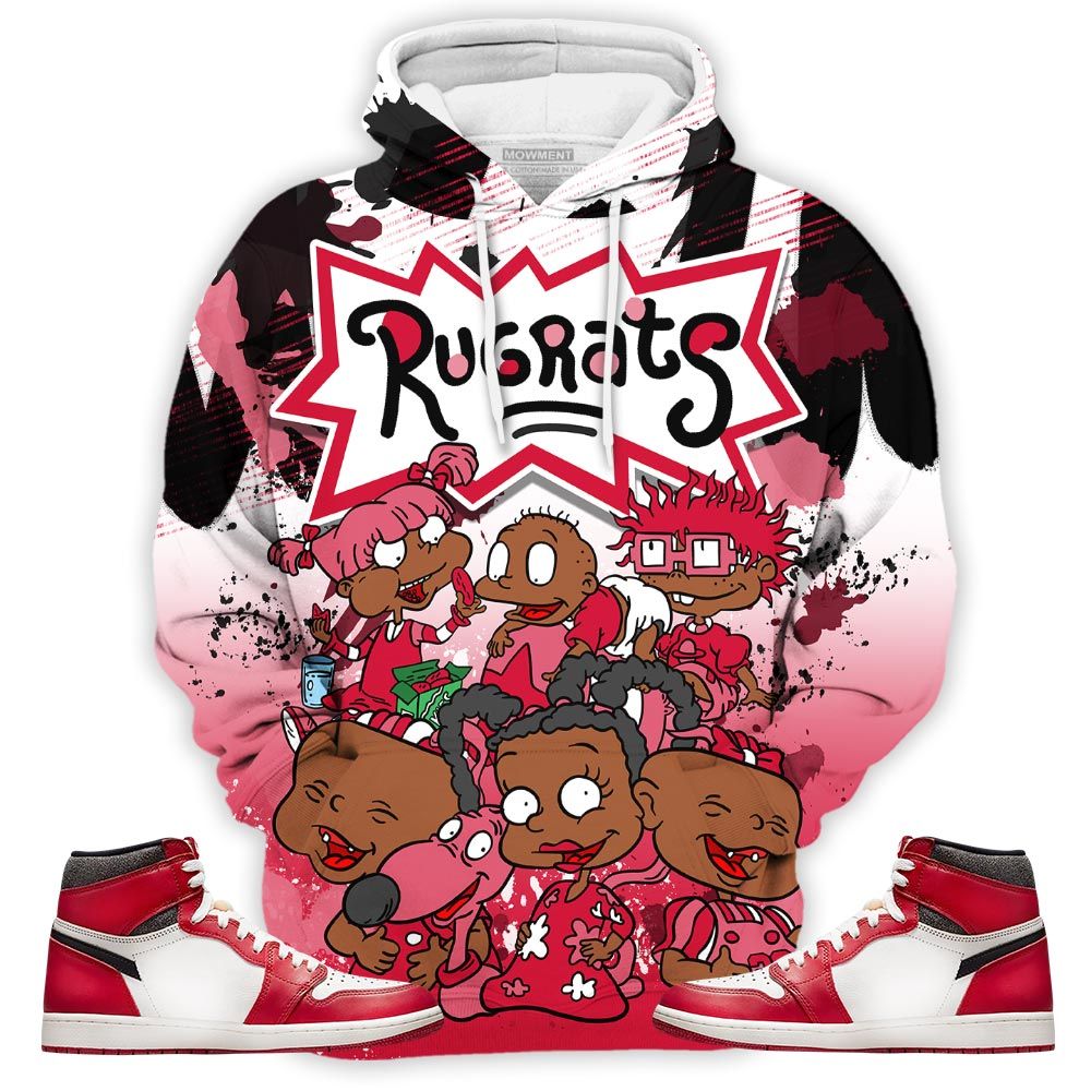Rugrats 90S Watercolor Sneaker Shirt Match High Og Chicago 1S, Jordan 1 Lost Found Chicago Hoodie Sweatshirt Tee All Over Print MKO Shirt