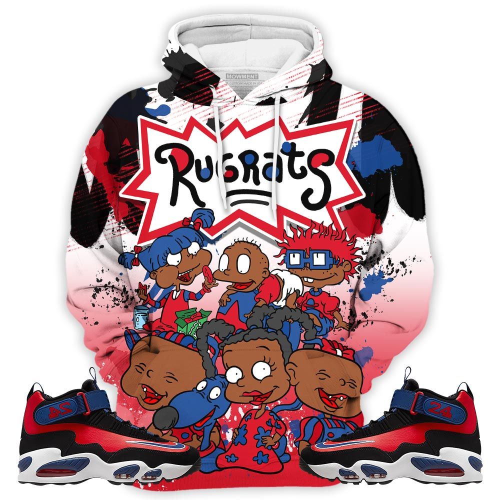 Rugrats 90S Watercolor Sneaker Shirt Match Max 1 Navy Red Black, Air Griffey Max 1 Black Red Navy Blue Hoodie Sweatshirt Tee All Over Print MKO Shirt