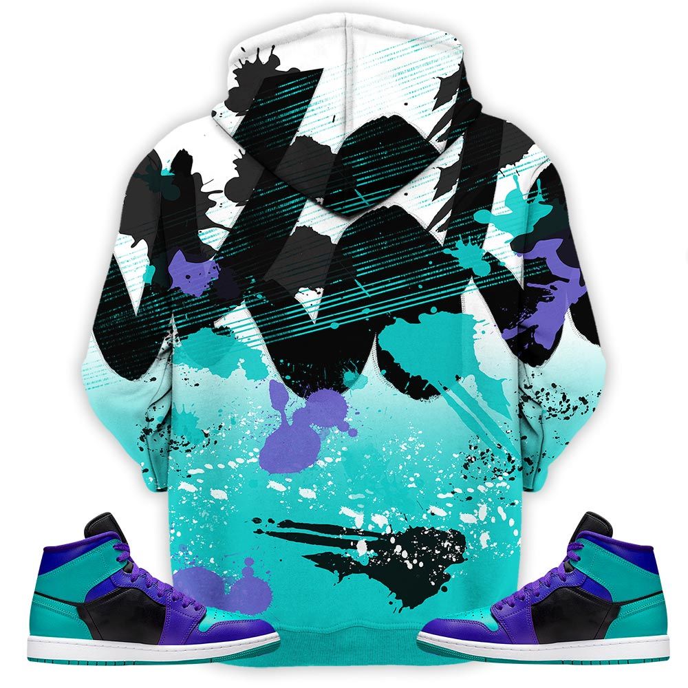 Rugrats 90S Watercolor Sneaker Shirt Match Mid Black Grape 1S, Jordan 1 Mid Black Grape Hoodie Sweatshirt Tee All Over Print MKO Shirt