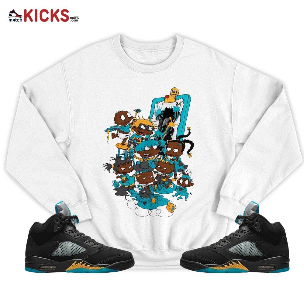 Rugrats Art Sneaker Shirt Match 2023 Retro Aqua 5s, Jordan 5 Aqua MKO T-Shirt Rugrats Art Sneaker Shirt Match 2023 Retro Aqua 5s, Jordan 5 Aqua MKO T-Shirt