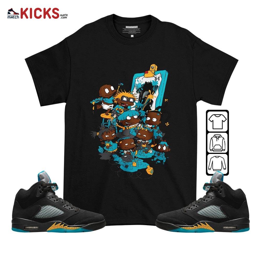 Rugrats Art Sneaker Shirt Match 2023 Retro Aqua 5s, Jordan 5 Aqua MKO T-Shirt Rugrats Art Sneaker Shirt Match 2023 Retro Aqua 5s, Jordan 5 Aqua MKO T-Shirt