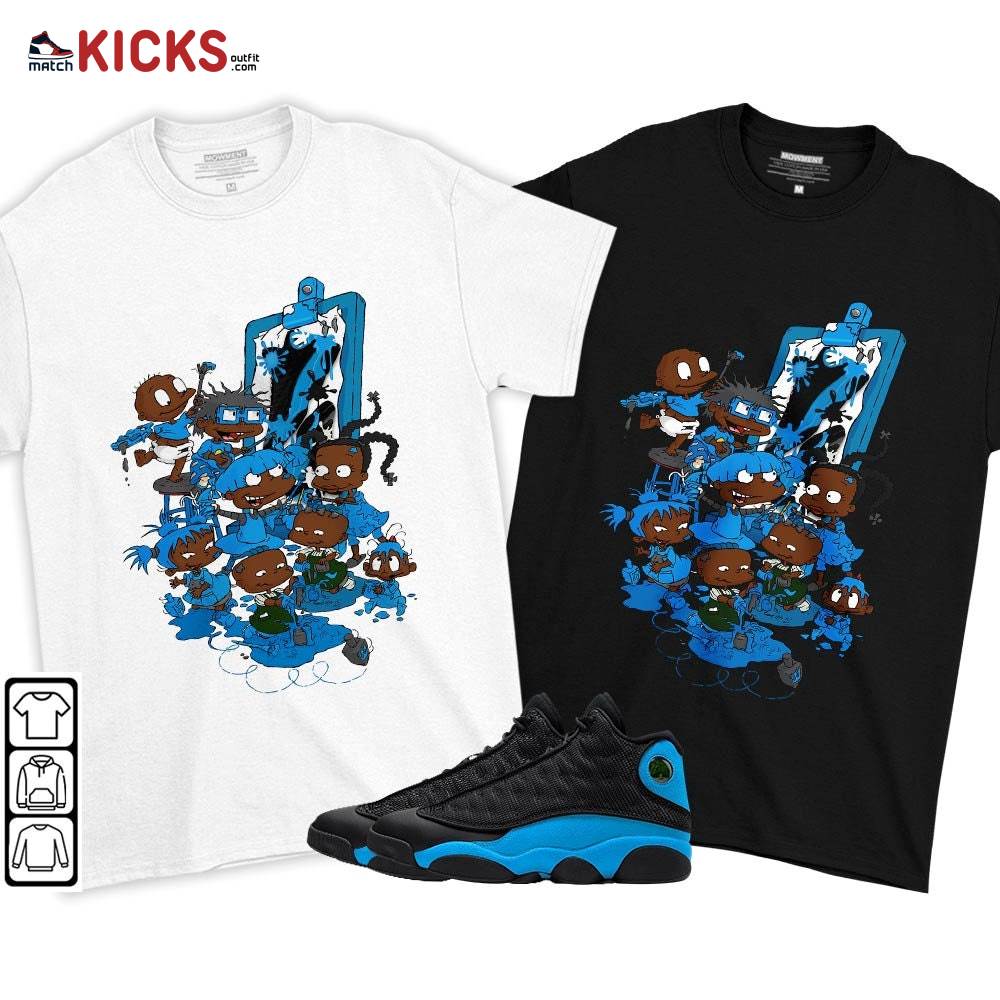 Rugrats Art Sneaker Shirt Match Black University Blue 13s, Jordan 13 Black University Blue 2022 MKO T-Shirt Rugrats Art Sneaker Shirt Match Black University Blue 13s, Jordan 13 Black University Blue 2022 MKO T-Shirt