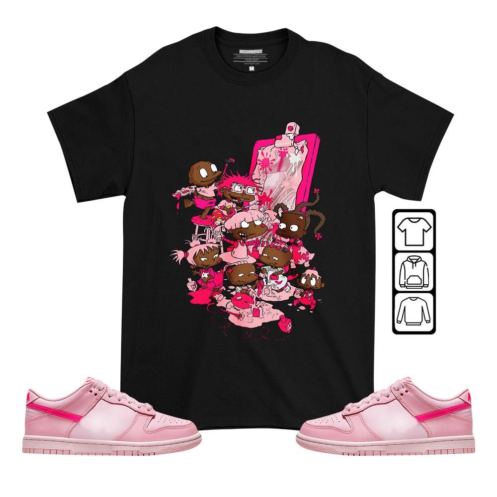 Rugrats Art Sneaker Shirt Match Low Triple Pink, Dunk Low Triple Pink MKO T-Shirt