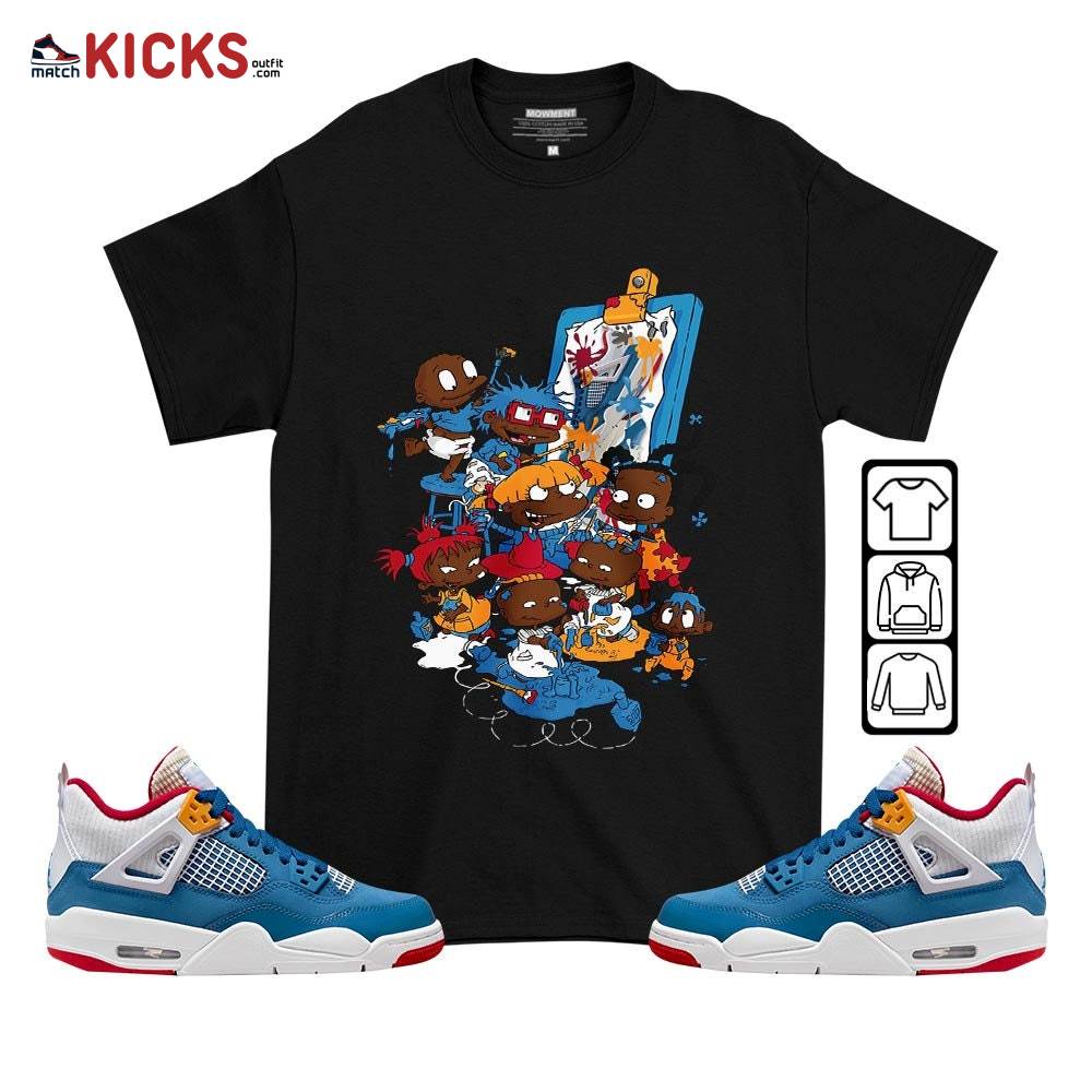 Rugrats Art Sneaker Shirt Match Messy Room 4s, Jordan 4 GS Messy Room MKO T-Shirt