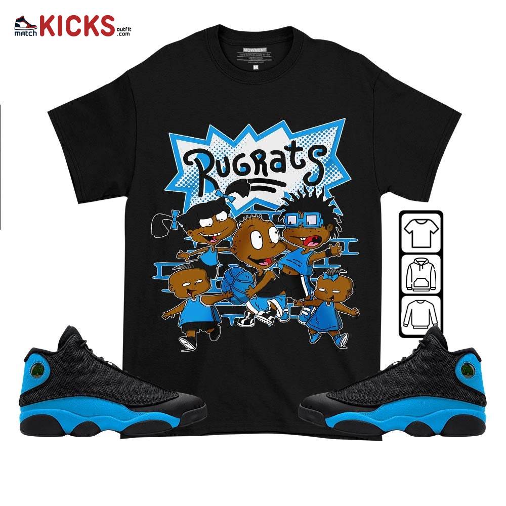 Rugrats Ball Sneaker Shirt Match Black University Blue 13s, Jordan 13 Black University Blue 2022 MKO T-Shirt