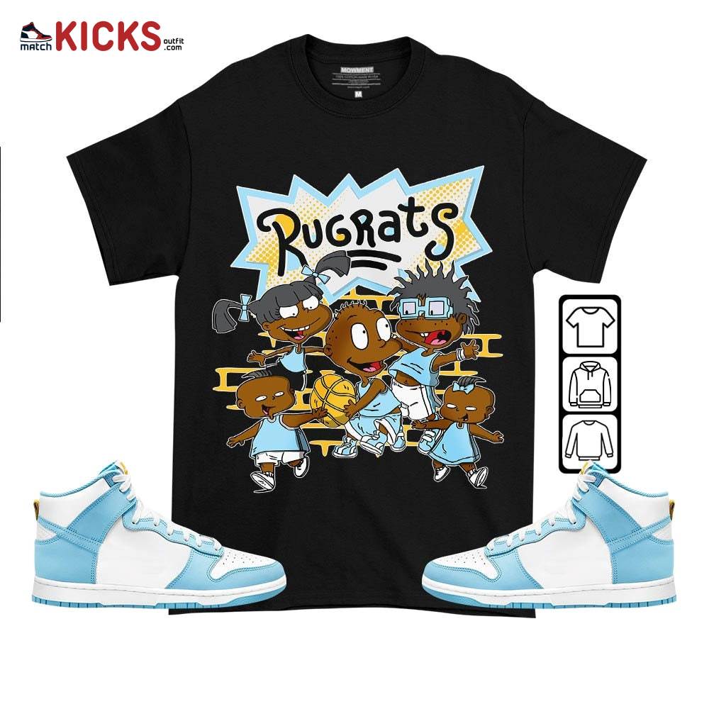Rugrats Ball Sneaker Shirt Match Dunk High Blue Chill, Dunk High Homer Simpson MKO T-Shirt