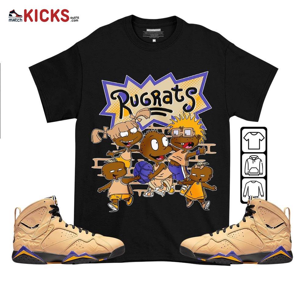 Rugrats Ball Sneaker Shirt Match Vachetta Tan 7s, Jordan 7 SE Afrobeats MKO T-Shirt