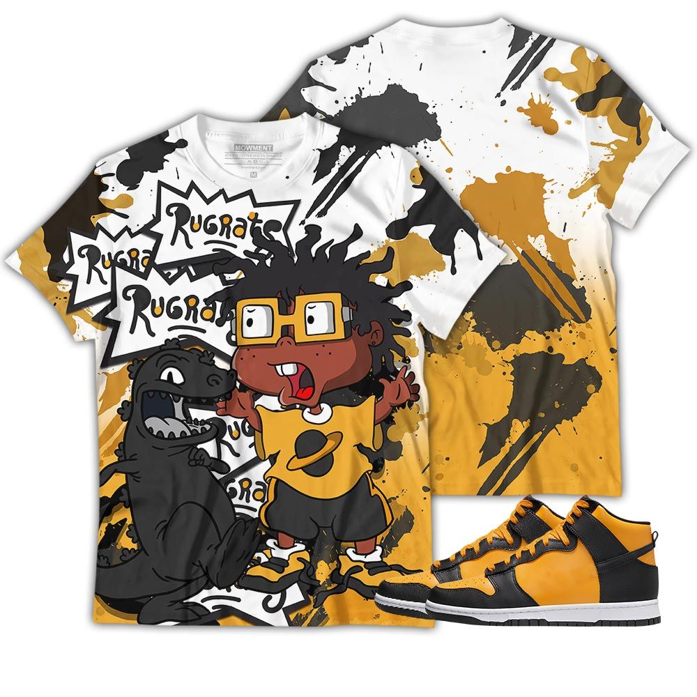 Rugrats Chuckie Got Em Sneaker Shirt Match Dunk Reverse Goldenrod, Dunk High Bruce Lee Hoodie Sweatshirt Tee All Over Print MKO Shirt