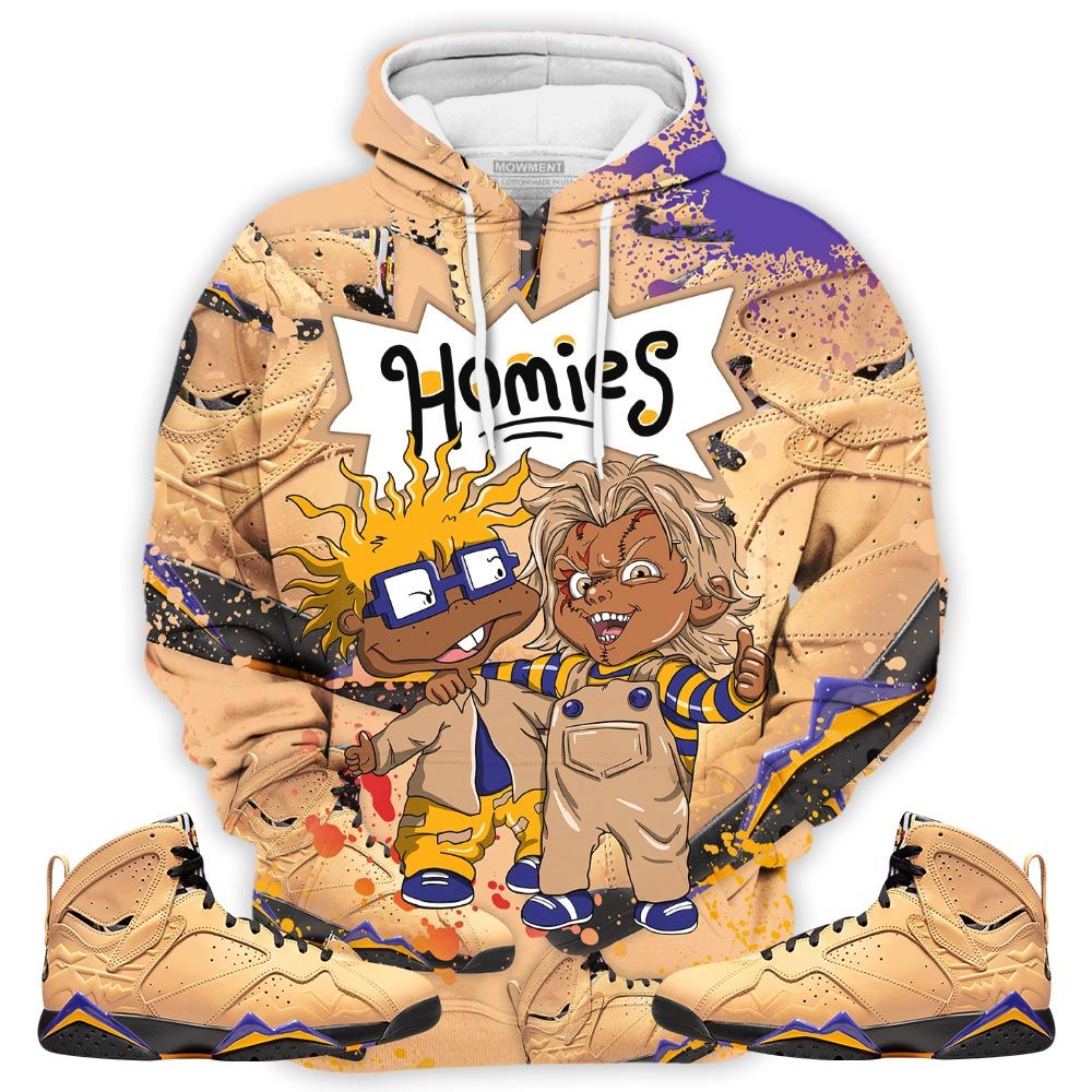 Rugrats Chucky Chuckie Homie Sneaker Shirt Match Retro Vachetta Tan 7S, Jordan 7 Se Afrobeats Hoodie Sweatshirt Tee All Over Print MKO Shirt