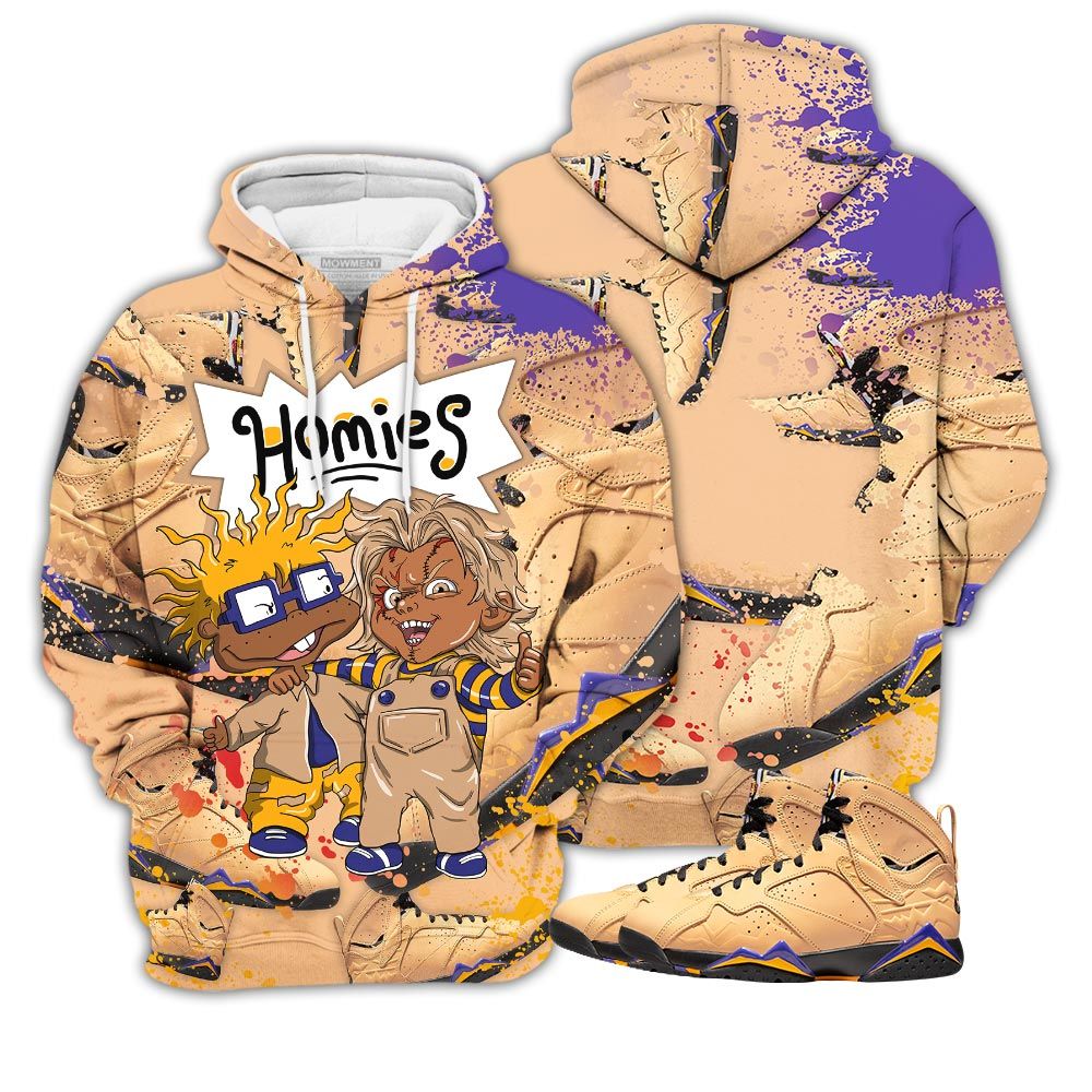 Rugrats Chucky Chuckie Homie Sneaker Shirt Match Retro Vachetta Tan 7S, Jordan 7 Se Afrobeats Hoodie Sweatshirt Tee All Over Print MKO Shirt