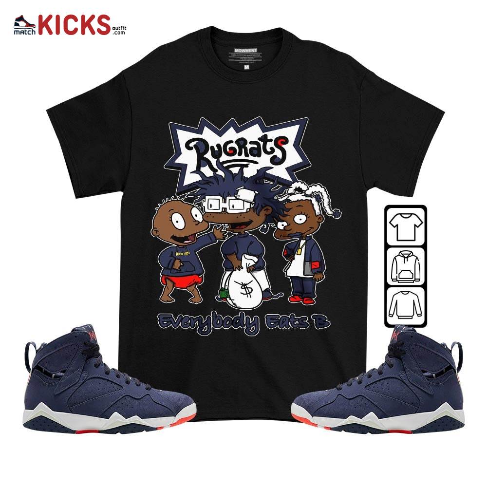 Rugrats Everybody Eats B Sneaker Shirt Match 7 Neutral Indigo, Jordan 7 Quai 54 MKO T-Shirt