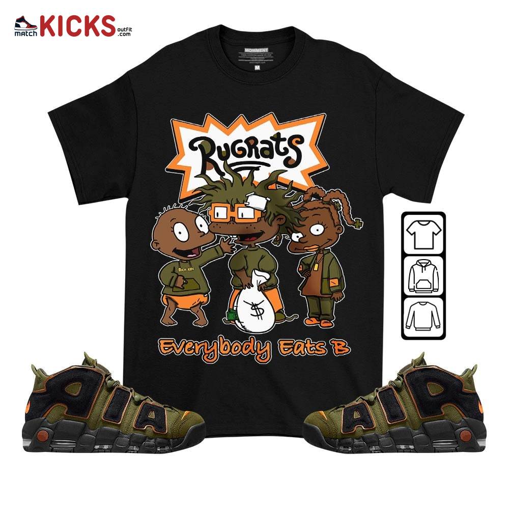 Rugrats Everybody Eats B Sneaker Shirt Match 96 Cargo Khaki, Air More Uptempo Cargo Khaki MKO T-Shirt