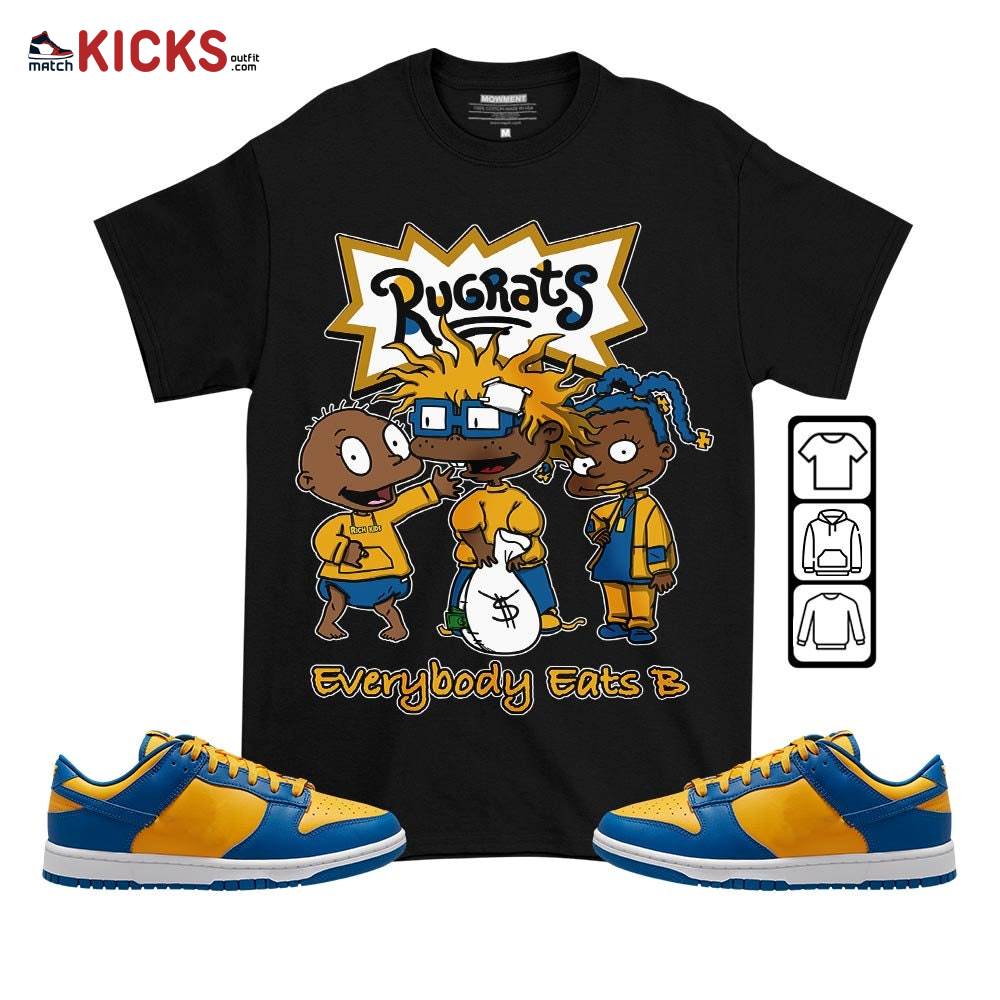 Rugrats Everybody Eats B Sneaker Shirt Match Dunk Low Blue Yellow, Dunk Low Blue Jay MKO T-Shirt