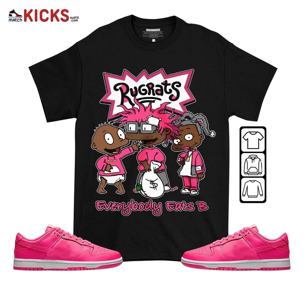 Rugrats Everybody Eats B Sneaker Shirt Match Dunk Low Hyper Pink, Dunk Low Hot Pink MKO T-Shirt