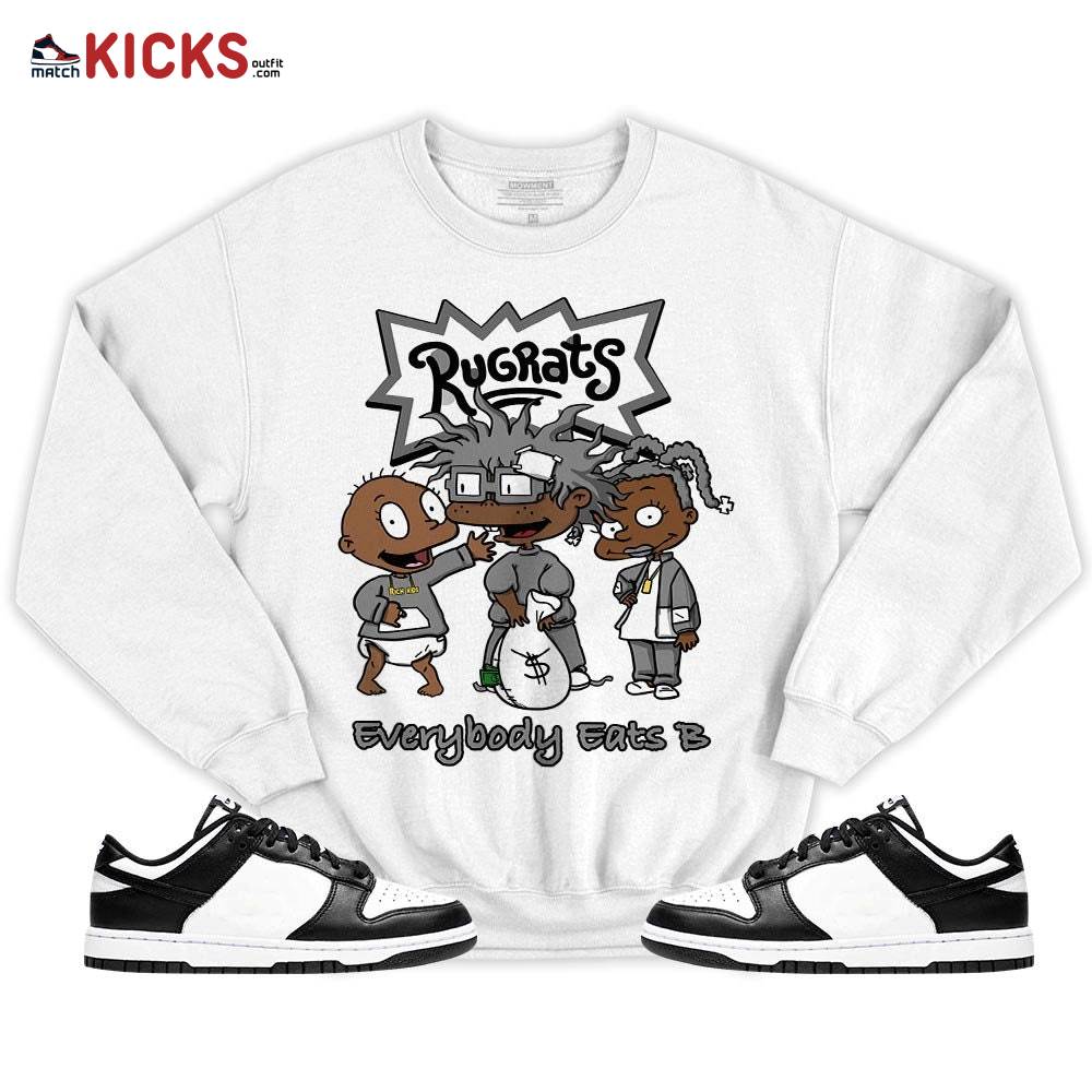 Rugrats Everybody Eats B Sneaker Shirt Match Dunk Panda Black White, Dunk Low Panda 2022 MKO T-Shirt Rugrats Everybody Eats B Sneaker Shirt Match Dunk Panda Black White, Dunk Low Panda 2022 MKO T-Shirt