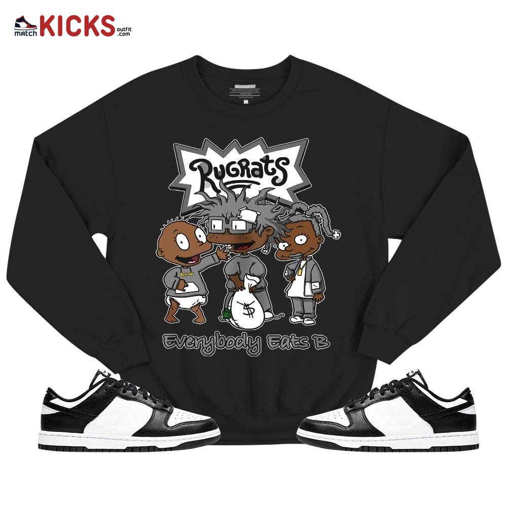 Rugrats Everybody Eats B Sneaker Shirt Match Dunk Panda Black White, Dunk Low Panda 2022 MKO T-Shirt Rugrats Everybody Eats B Sneaker Shirt Match Dunk Panda Black White, Dunk Low Panda 2022 MKO T-Shirt