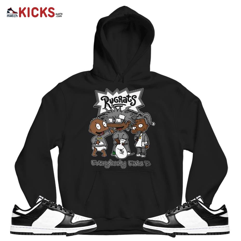 Rugrats Everybody Eats B Sneaker Shirt Match Dunk Panda Black White, Dunk Low Panda 2022 MKO T-Shirt Rugrats Everybody Eats B Sneaker Shirt Match Dunk Panda Black White, Dunk Low Panda 2022 MKO T-Shirt