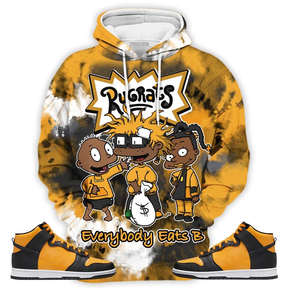 Rugrats Everybody Eats B Sneaker Shirt Match Dunk Reverse Goldenrod, Dunk High Bruce Lee Hoodie Sweatshirt Tee All Over Print MKO Shirt