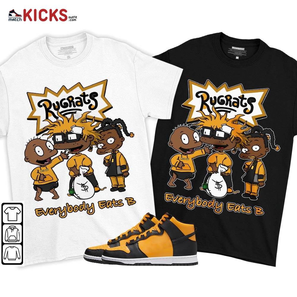 Rugrats Everybody Eats B Sneaker Shirt Match Dunk Reverse Goldenrod, Dunk High Bruce Lee MKO T-Shirt