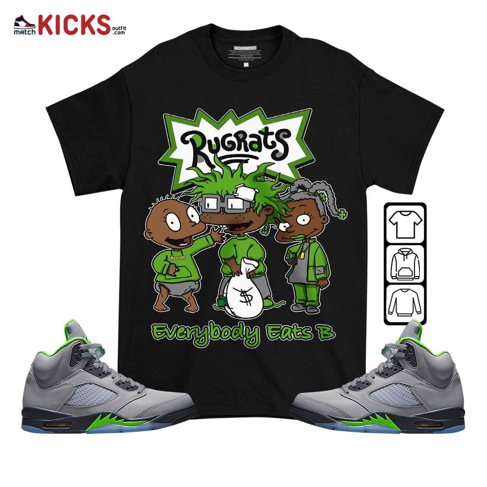 Rugrats Everybody Eats B Sneaker Shirt Match Green Bean 5s, Jordan 5 Retro Green Bean MKO T-Shirt