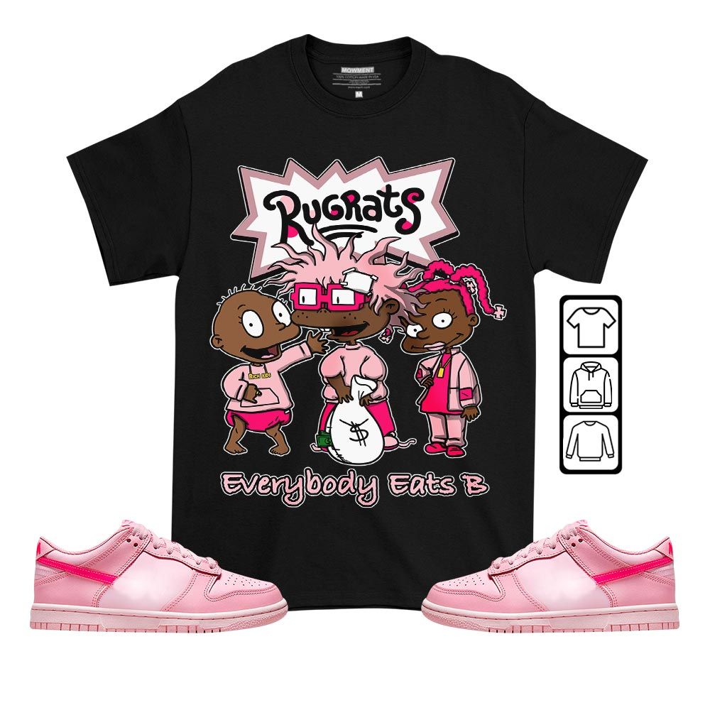 Rugrats Everybody Eats B Sneaker Shirt Match Low Triple Pink, Dunk Low Triple Pink MKO T-Shirt